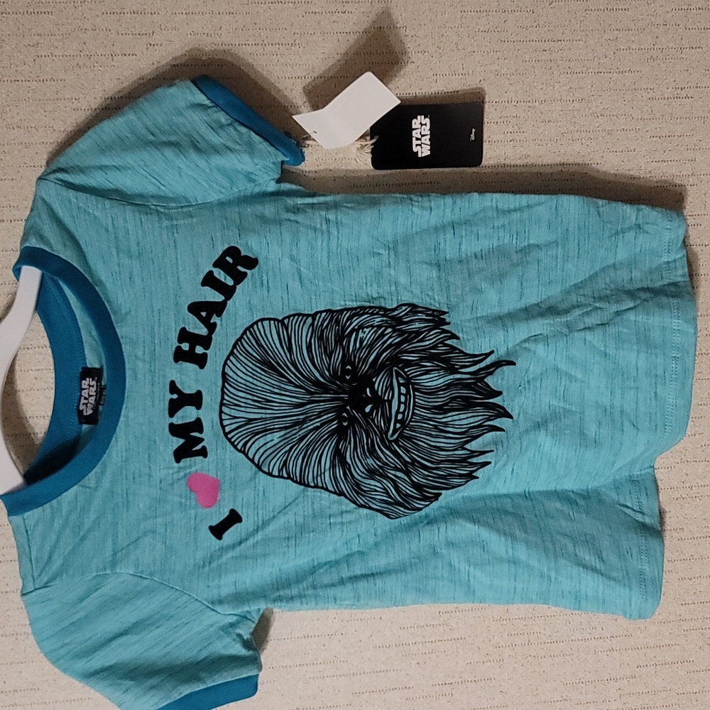 STAR WARS GIRL'S CHEWBACCA GRAPHIC TEE: BLUE: NWT: SZ L (10/12)